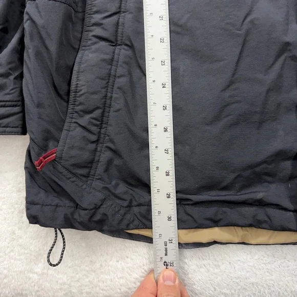 Nike XXL Mens Hooded Padded Puffer Winter Jacket Coat Black Red Khaki Stripe - Picture 4 of 9